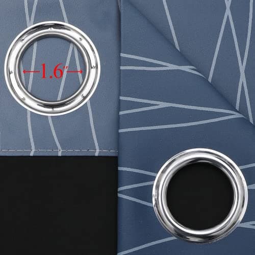 Estelar Textiler Navy Blue and Greyish White Blackout Curtains for Bedroom 84 Inches Long, Full Room Darkening Grommet Curtains for Living Room,Thermal Insulated Ombre Drapes,52Wx84L,2 Panels view 2