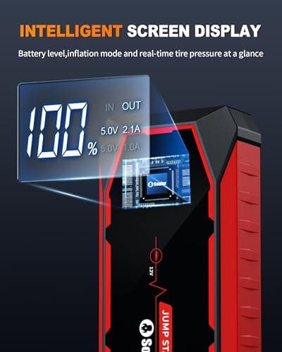 Jump Starter for Car Battery Jump Starter Battery Jumper Starter Portable | 5000A 12V Lithium Jump Box with Jumper Cable and Led Lights (All Gas / 12L Diesel Engines) view 6