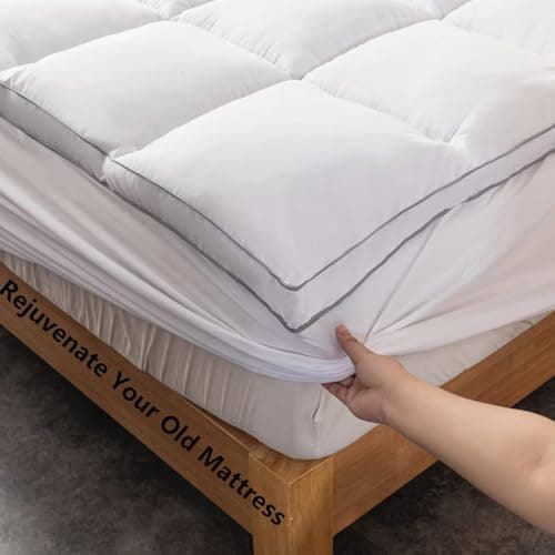 DROVAN Mattress Topper Full Size - Extra Thick Mattress Pad Cover - Pillow Top Deep Pocket with Breathable 7D Spiral Fiber Filling Cooling Mattress Cover view 2