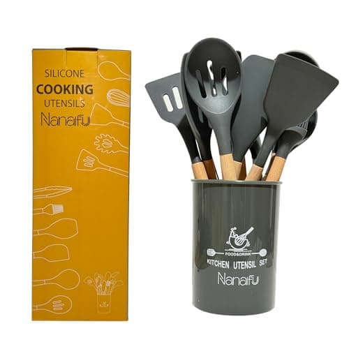 Nanafu Silicone Cooking Utensils Set,12pcs Non-Stick Silicone Cooking Kitchen Utensils Spatula Set Heat resistant silicone kitchenware set suitable for non stick pot cooking view 7