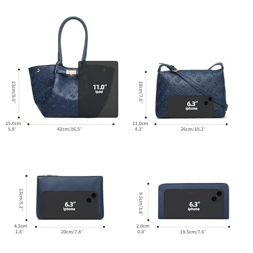 Women Fashion Handbags Wallet Tote Bag Shoulder Bag Top Handle Satchel Purse Set 4pcs view 6