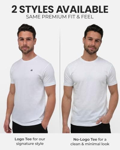 INTO THE AM Mens T Shirts Soft Cotton Blend Crew Neck Tee S - 4XL Athletic Fit Plain Casual T-Shirt for Men view 2