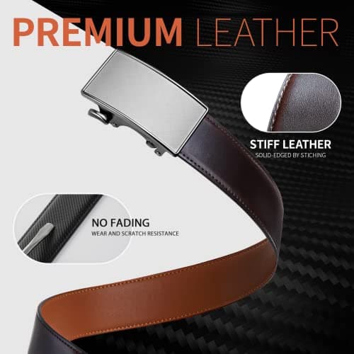 Zitahli Ratchet Belts for Men,Adjustable for Gift mens belt Leather For Dress and Casual Trim to Fit,Men's Accessories view 4