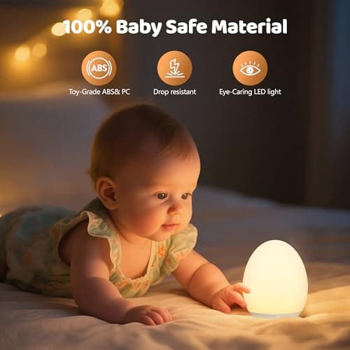 Night Light for Kids, 7 Colors Changing Egg Light for Nursery view 4