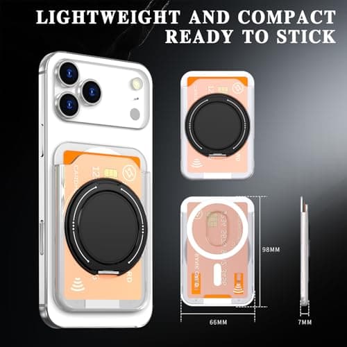 Ofmeow Wallet Kickstand for Phone Compatible with Mag-Safe Adjustable Lightweight Wallet Stand Magnetic Card Holder with Grip for iPhone 12 to iPhone 17 & Others Phone view 3