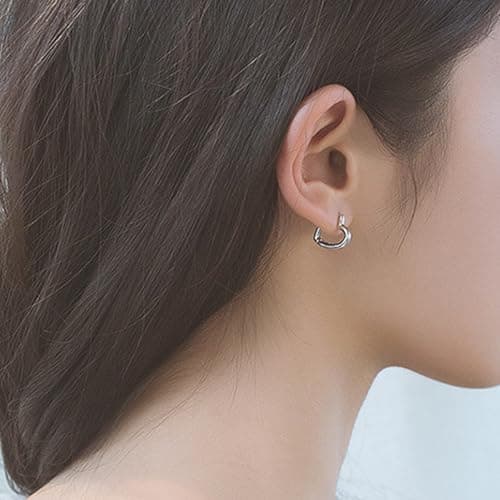 XIUQILAI 925 Sterling Silver Heart Earrings for Women, Dainty Huggie Hoop Fashion Hypoallergenic Small Chunky Stud Earrings Lightweight Love Heart Dangle Jewelry view 4