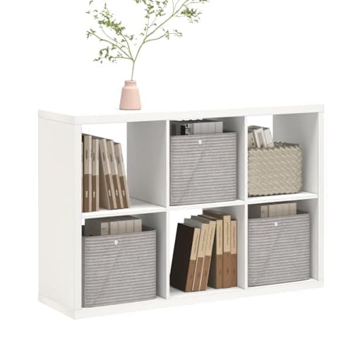 CTESNE【2026 Wooden Thick Frame 6 Cube Storage Organizer Shelf with Anti-Tipping Kits + Reversible Open Back Bookcase, Horizontal and Vertical Dual-use（White,11inch） view 1