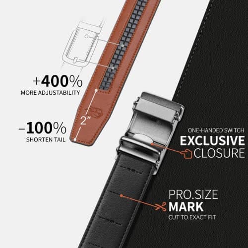Zitahli Ratchet Belts for Men,Adjustable for Gift mens belt Leather For Dress and Casual Trim to Fit,Men's Accessories view 3