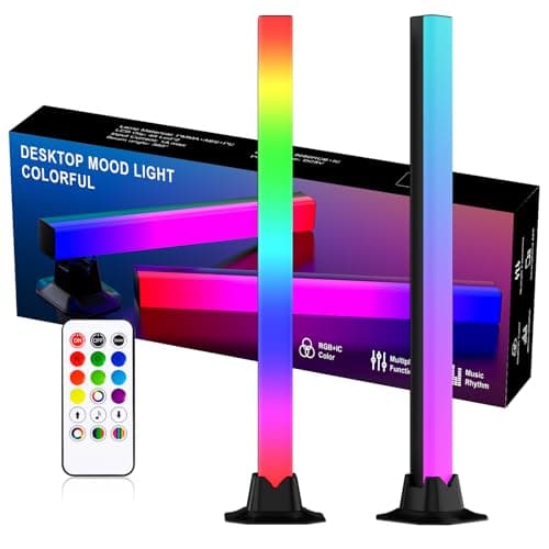 MIHEAL RGB Light Bar, Music Sync RGB LED Lights Bar, USB Powered Mood Lighting, Remote Control Color Changing Gaming TV Backlight, 8 Dynamic Modes for PC Room Monitor Desk … — image 1