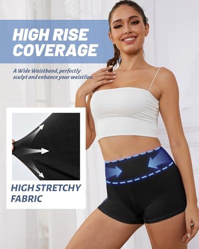 NexiEpoch 2 Pack Biker Shorts for Women - 3"/5"/8" Booty Volleyball High Waisted Black Spandex Shorts for Yoga Dance Workout view 3