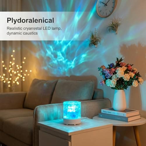 Liedrg Rechargeable Cordless LED Shower Light, 3D Ocean Wave Water Ripple Projector for Bathroom Bathtub Spa view 6