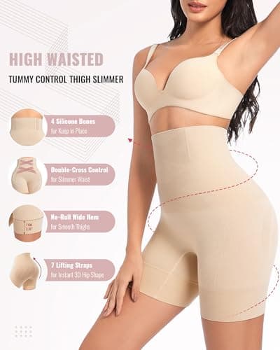 ForeverShaper Tummy Control Shapewear for Women Seamless High Waist Shaper Shorts Butt Lifting Thighs Slimmer for Under Dress view 3