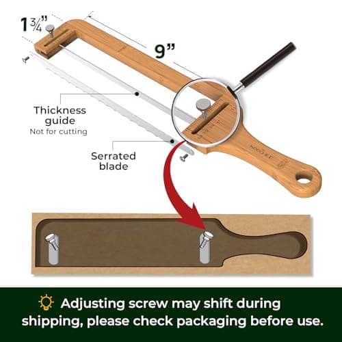 keechee Bread Pilot Adjustable Bread Knife – Upgraded Bread Slicer for Homemade & Sourdough Loaves, Serrated Stainless Blade with Precision Thickness Guide, Gift for Artisan Bakers view 2