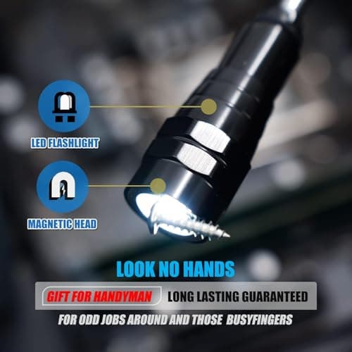 VIBELITE Extendable Magnetic Flashlight with Telescoping Magnet Pickup Tool-Cool Gadget Gifts for Men, Him, Teen Boys, Dad, Father, Mechanic, Boyfriend, Women, Birthday Gifts for Men, Black, 2 Pack view 2