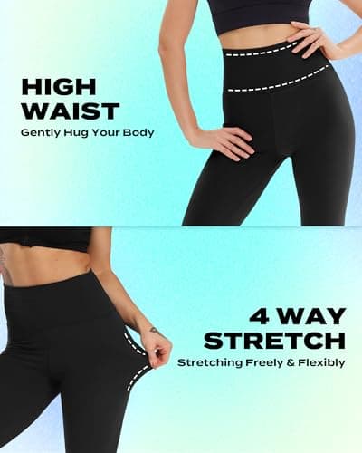TNNZEET Capri Leggings for Women - Yoga Pants Tummy Control Black Leggings with Pockets High Waisted Workout Cycling Leggings view 4