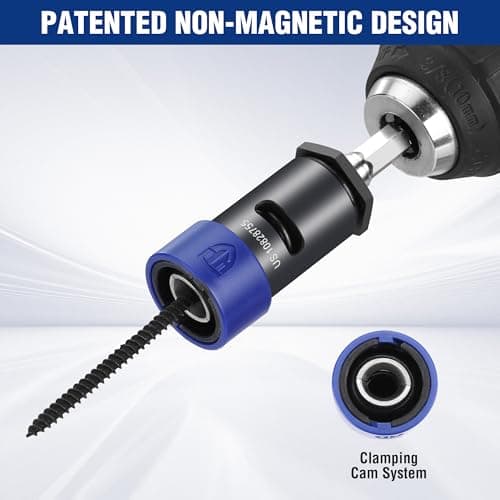 WORKPRO Drywall Screw Setter/Extractor Impact Bit Holder, Come with 10*Protective Rings, 2 * 1" PH2 Impact Bits, Single-Handed Operation for DIY Drywall Object view 3