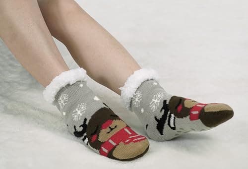BenSorts Kids Slipper Socks Girls Boys Warm Fuzzy Fleece Christmas Socks Gift Stocking Stuffers view 3