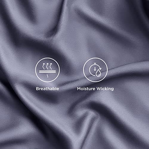 Bedsure Cooling Sheets Twin, Rayon Derived from Bamboo, PureWoven, Breathable & Soft, Deep Pocket Up to 16 Inches, Hotel Luxury Silky Bedding for Hot Sleepers, Dark Grey view 4