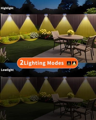 EGOBOO Solar Fence Lights 12 Pack, Backyard Solar Lights Outdoor Waterproof, Dusk to Dawn Auto Lighting Mounted for Outdoor Wall Decor/Deck/Railing/Step/Patio/Pool Porch view 2