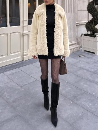 Tankaneo Womens Faux Fur Jackets Warm Winter Shaggy Fluffy Outerwear Coats view 5