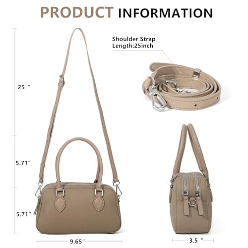 Genuine Leather Handbag for Women, Small Top Handle Satchel Crossbody Purse with Adjustable Strap, for Travel Daily Fashion view 3