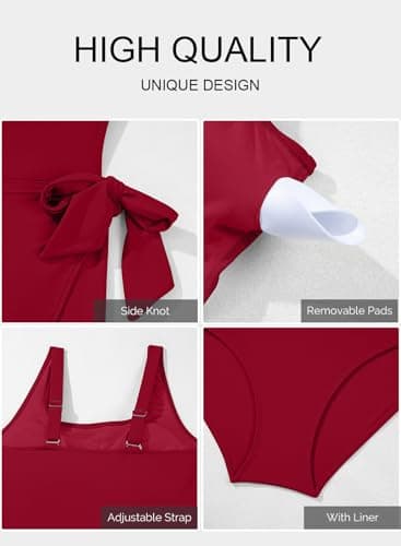 Aleumdr Women's Plus Size Swimsuit One Piece Swim Dress Modest Full Coverage Tummy Control Bathing Suit with Skirt view 5