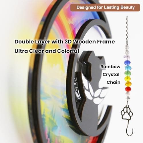 GDuolaPaws Personalized Dog Memorial Gifts for Loss of Dog, Pet Sympathy Suncatcher, Rainbow Bridge Dog Remembrance Gift, Dog Passing Away Ornament for Window Hanging (Rainbow River) view 4