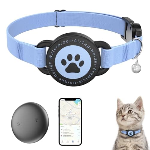 GPS Cat Tracker Collar with Finder Tag , Bluetooth Pet Location Blue 1Pack | Real-Time Activity tracking ,Adjustable‑Lightweight Design, Works with IOS and Android, Waterproof, 365-Day Long Battery Life — image 1