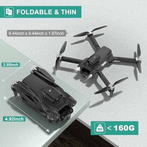 4K Drones with Camera for Kids, Drones for Adults withEmergency Stop, Headless Mode, 360° Flips, CarryingCase & 2 Batteries,Wireless RC Toys for Boys Girls(Charcoal black) view 6