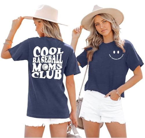 PICKID Baseball Mom Shirt Women Cool Baseball Moms Club T Shirt Graphic Baseball Mom Gift Tee Game Day Baseball Tops view 3