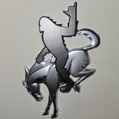 Bronco Sasquatch Emblem Overlay Decal, 3x4 Inch, Black Metallic, Weather-Resistant 3M Adhesive, 2021-2025 Models (Black Metallic, Shaka Sign & Horse Set) — image 1