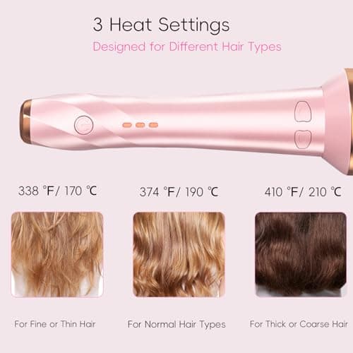 Automatic Curling Iron, 1 Inch 2-Way Auto Rotating Hair Curler for Long Thick Hair, Fast Heating Ceramic Curling Wand with 3 Heat Settings, Anti-Scald, Beginner Friendly, 60 Mins Auto Shut-Off view 5
