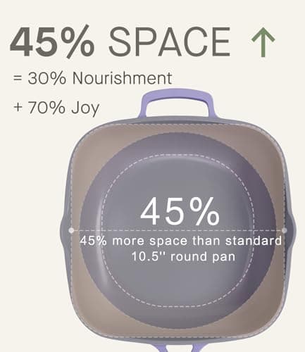 USELUCK 10.5 Inch(3.8QT) Ceramic Pan with Lid,Non Stick Frying Pans Cast Aluminum Deep Sauté Pans,Ti-Ceramic Non Toxic Pix Pan with Wooden Spatula and Scrubber-Dusk Petal view 4