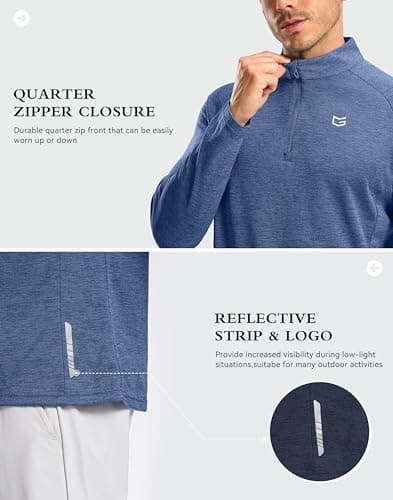 G Gradual Men's Quarter Zip Pullover Running Athletic Shirts Long Sleeve view 5
