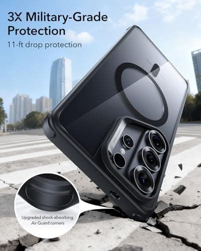 ESR for Samsung Galaxy S26 Plus Phone Case, Compatible with MagSafe, Military-Grade Protection, Shockproof Magnetic Case for Samsung Galaxy S26 Plus, Classic Hybrid Series, Clear Black view 3