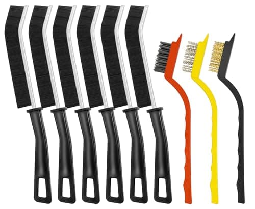 9PCS Crevice Cleaning Brush, Hard Bristle Scrub Brushes Tools for Deep Cleaning Gap, Multifunctional Grout Brush for Home, Bathroom, Kitchen, Window and Corners — image 1