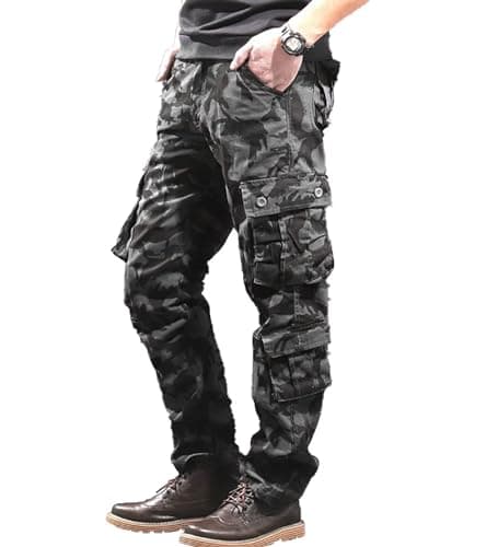 BAYAMO Mens Cargo Pants Camo Military Fatigue Pant Camouflage Hunting Combat Work Casual Pants Multi Pocket view 2