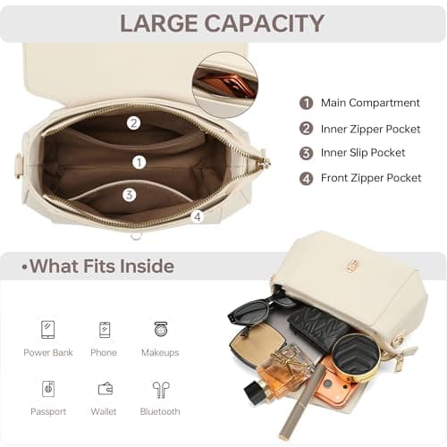 Goinsound Crossbody Bags for Women Vegan Leather Top Handle Bag Trendy Handbags with Adjustable Strap view 5