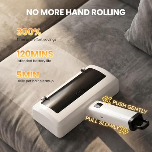 Quamkar Pet Hair Remover for Carpet, Reusable Pet Hair Remover, 44 Inch Adjustable Handle, Electric Dog Cat Hair Removal Tool for Couch, Carpet view 4