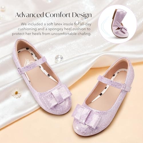 Stelle Girls Dress Shoes Toddler Mary Jane Shoes Flat with Bow for Toddler/Little Kids view 5
