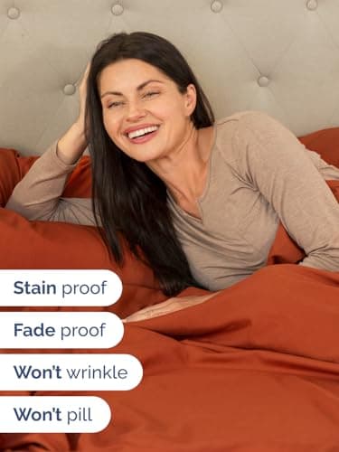 Extra Deep Full Sheet Set - 4 Piece Breathable & Cooling Bed Sheets - Easily Fits 18 to 24 inch Mattress - Ultra Soft, Wrinkle & Fade Free with Extra Deep Pockets - Hotel Luxury Bedding - Terracotta view 4