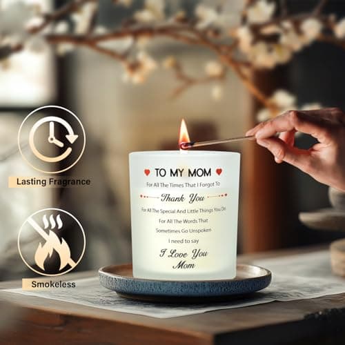 Nialnant Mothers Day Scented Candle Gifts for Mom, Grandma, I Love You Mom Birthday Gifts from Daughter or Son, Lavender Scented Candles for Women view 3