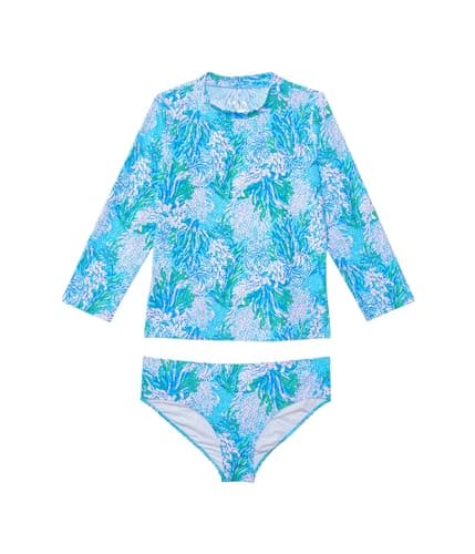 Lilly Pulitzer Girls Kid Bobby Rashguard Set UPF 50 (Toddler/Little Kids/Big Kids) Blue/Purple 4