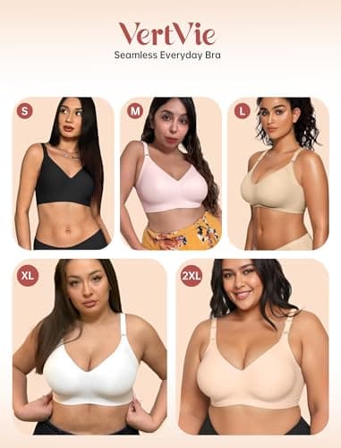 Vertvie Womens Wireless Jelly Bras No Underwire Push Up Seamless Bra Supportive Full Coverage Bralette Regular and Plus Size view 5