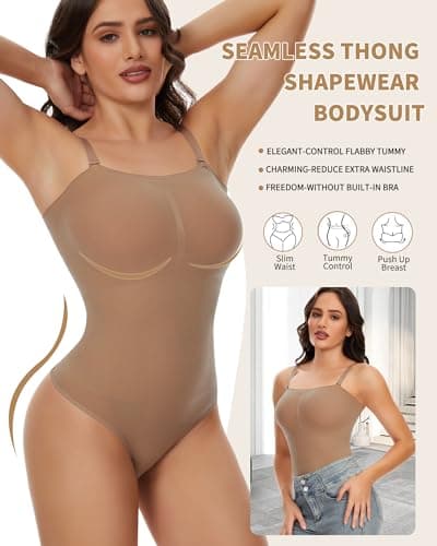 SHAPERIN Strapless Bodysuit with Bras Tummy Control Shapewear Shaper Tube Tops Body Suit One Piece Leotard view 3