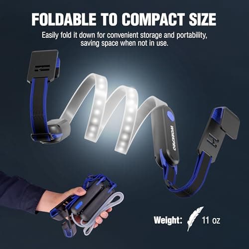 WORKPRO Rechargeable Underhood Work Light, 25" Foldable Magnetic Light Bar | Adjustable Hanging Straps, Hands-Free Repairing LED Light, Wide Area Coverage, Garage & Emergency Use view 5