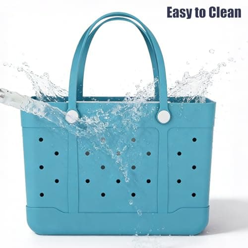 Extra Large Rubber Beach Tote, Waterproof Travel Tote Bag for Womens, X-L Rubber Handbag, Beach Bags Waterproof Sandproof view 6