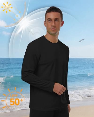 Men's Long Sleeve Sun Shirt Lightweight Workout UV Protection Quick Dry Hiking Tee Shirts Cycling Fishing Athletic Tops view 4