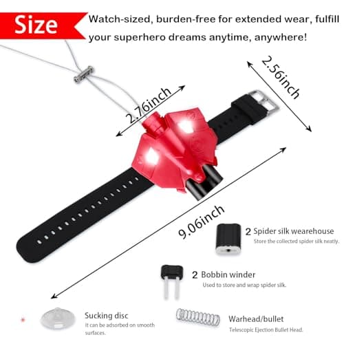 AKLOPE Spider Web Launcher String Shooters Toy, Cool Gadgets String Shooter Real Silk Superhero Role-Play Cool Stuff Fun Toys Great -Perfect Christmas & Birthday Gift (Red) view 3