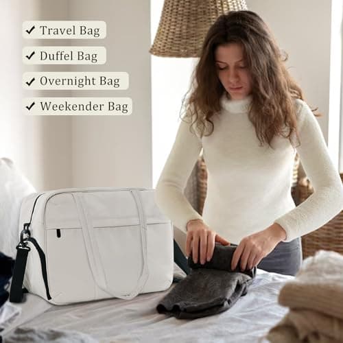 U+U Gym Bag for Women, Duffle Bag with Shoe Compartment Travel Carry on Weekender Bag, Personal Item Travel Bag for Overnight, Water Resistant view 6